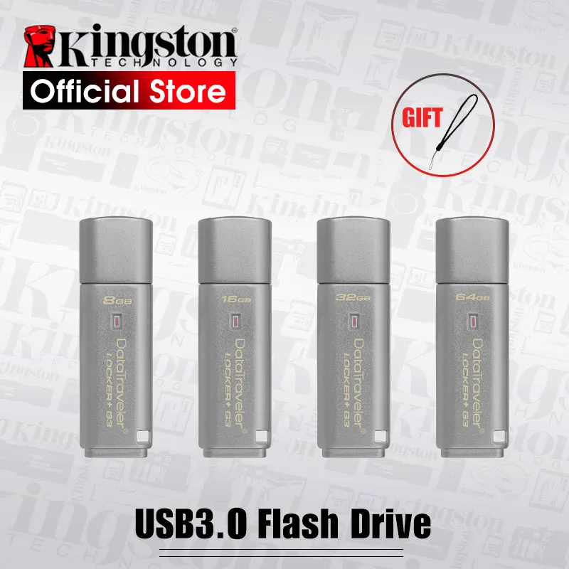 Kingston 64 Гб шифрование USB флеш-накопитель USB 3,0 металлическая ручка-накопитель персональная безопасность USB накопитель 8 ГБ Флешка 32 Гб usb флешка 16 Гб