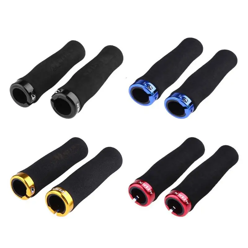 زوج دراجة القبضات خفيفة الدراجات الدراجة قابلة للقفل إيفا مادة رغوية المقود مضاد للانزلاق صدمة امتصاص دراجة أجزاء 13 سنتيمتر
