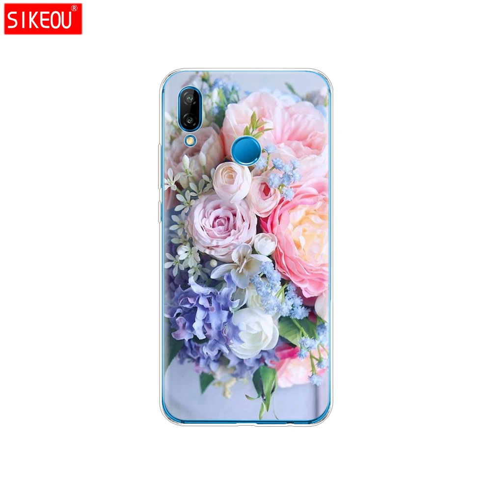 Силиконовый чехол для 5,8" huawei p 20 Lite huawei p 20 pro phone Для huawei p 20 Coque черный чехол Защитный Телефон прозрачный цветок кошки - Цвет: 12070