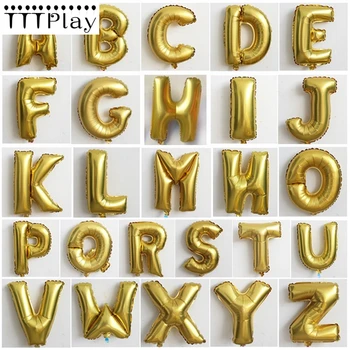 

16 inch Gold Letter Foil Balloons Inflatable Helium Aluminum Ball Wedding Party Decoration Balloon Happy Birthday Party Supplies