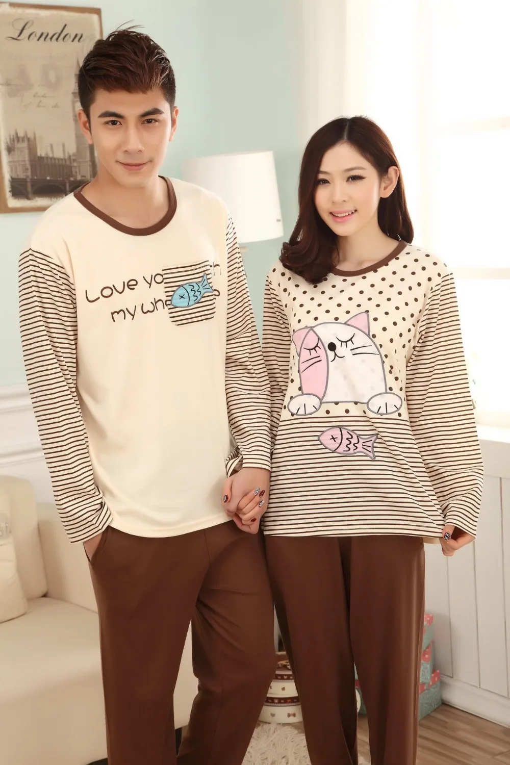 baju xxl couple size Couple sets Men Cotton Cute pajama fish cartoon sleepwear baju xxl couple size Couple sets Men Cotton Cute pajama fish cartoon sleepwear