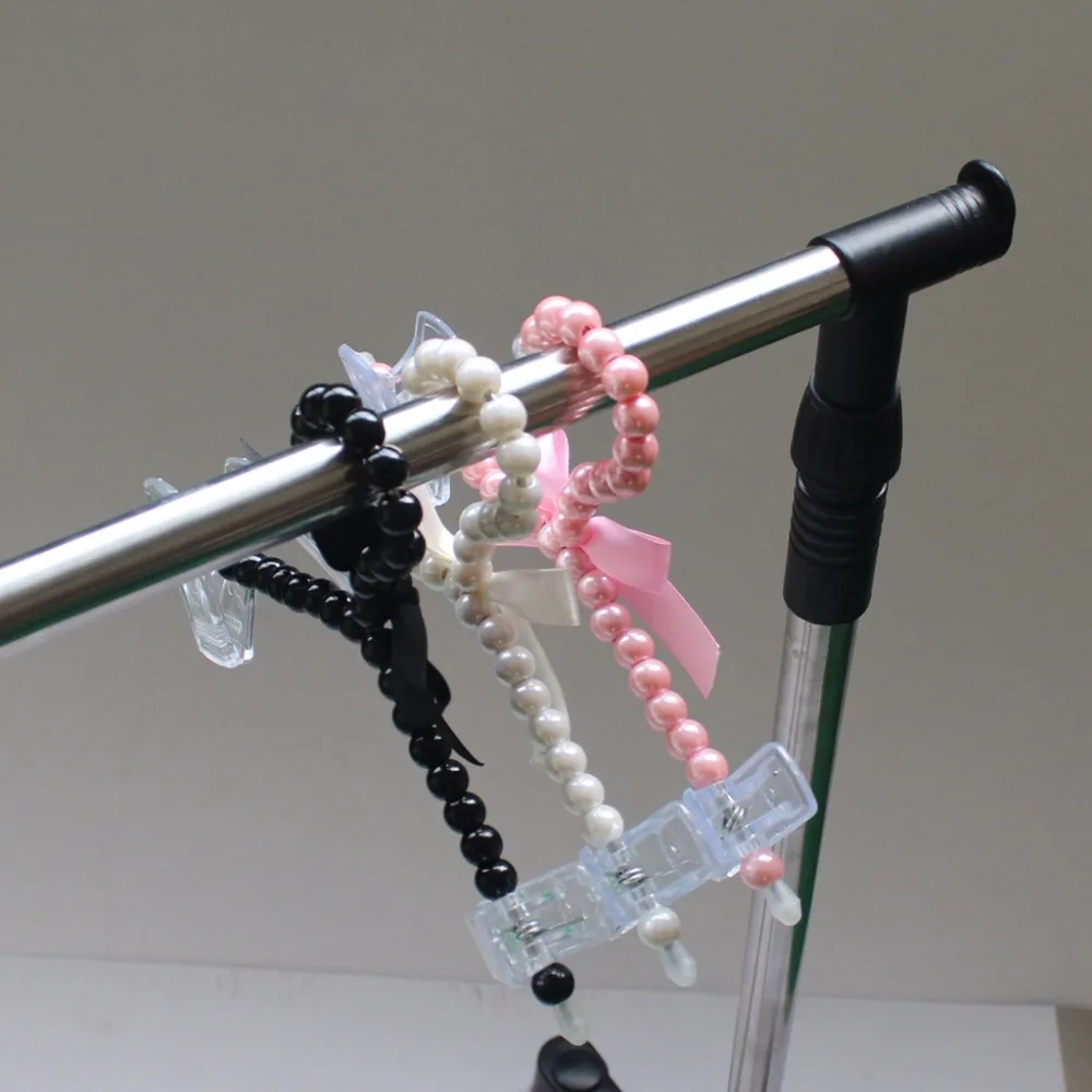 plastic pearl pink hanger wig stand hair extensions packaging hangerin