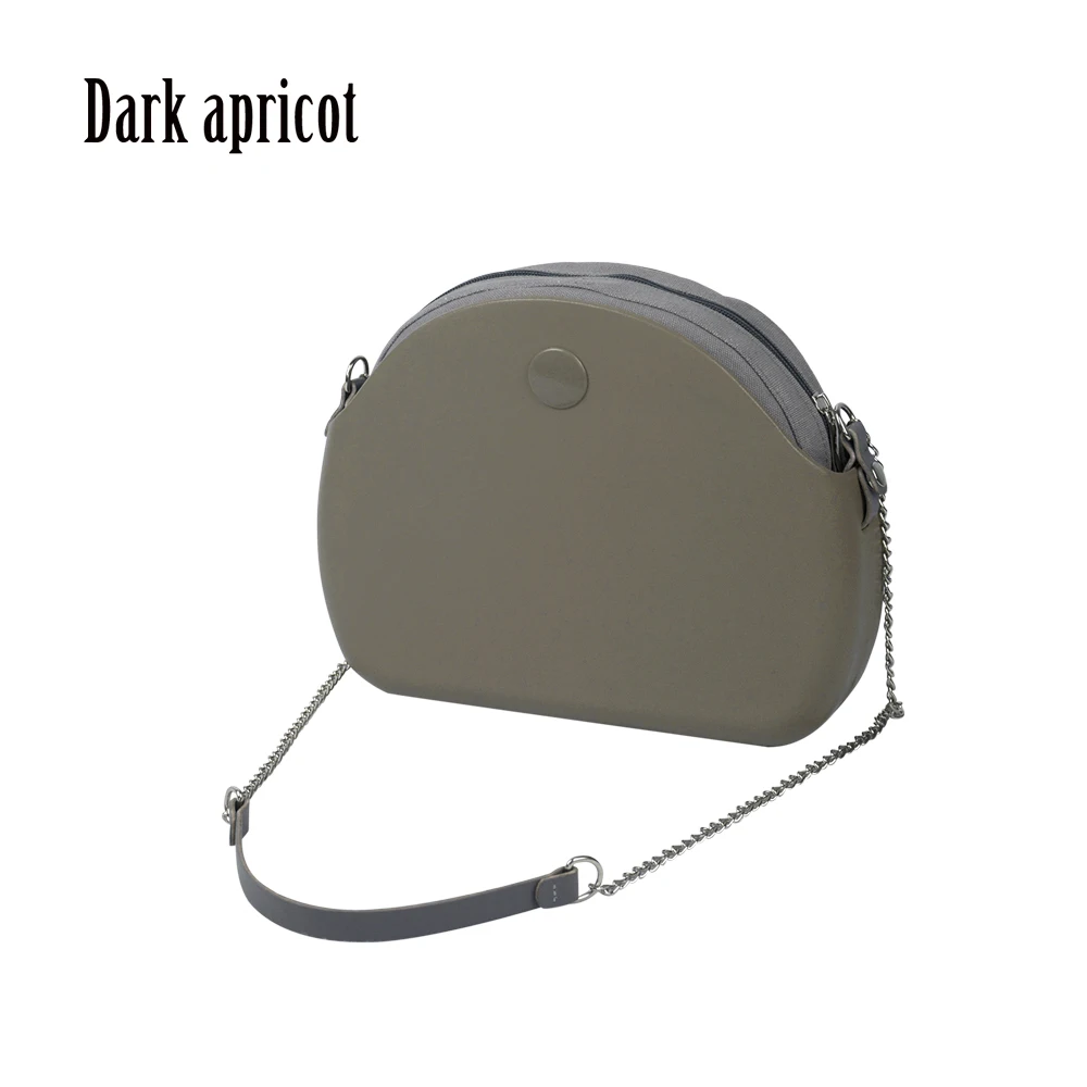 Tanqu New O bag moon light Body with long chain waterproof inner pocket bag rubber silicon O moon light Obag women handbag - Цвет: dark apricot