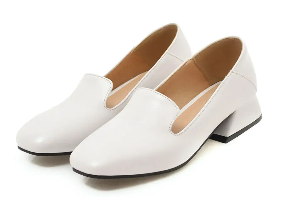 Винтажная женская обувь на плоской подошве 3 см, низкий блочный каблук, лоферы с квадратным носом, Мокасины, черный, белый, желтый цвет, повседневная Офисная Женская обувь без шнуровки