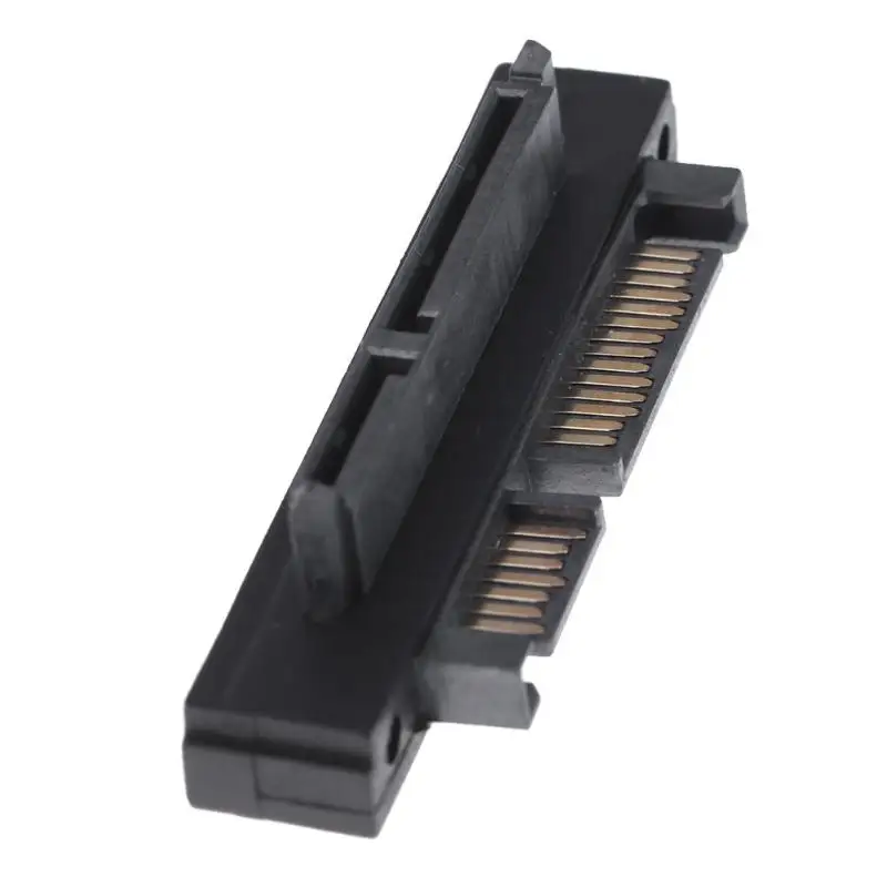 Высокая скорость 500 Мбит/с 90 градусов 7 + 15pin SATA папа к женскому порту конвертер