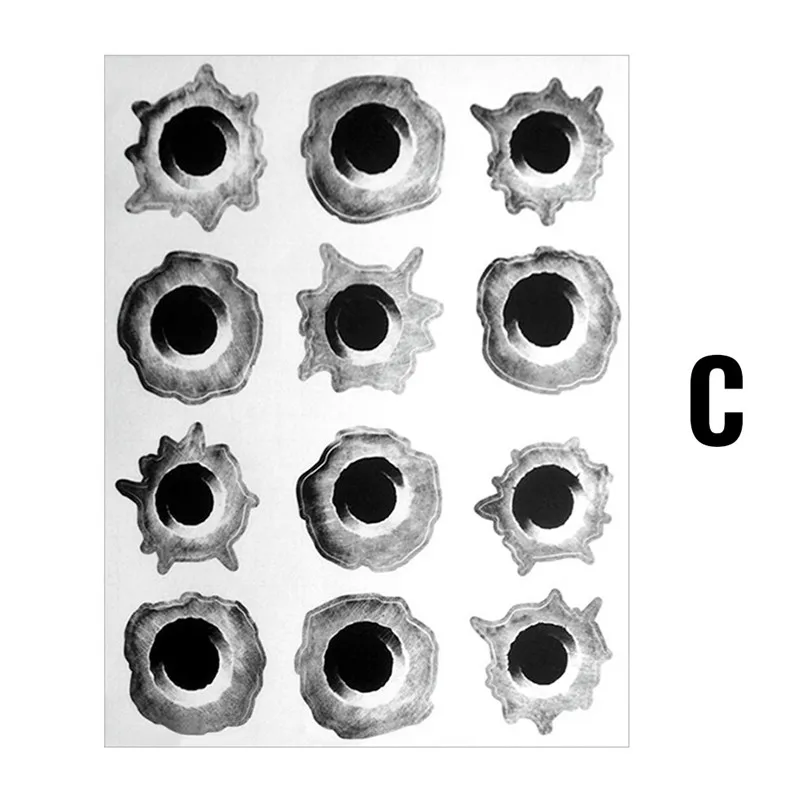 Автомобильный боковой Стикер s 3D пулевое отверстие смешные наклейки авто мотоцикл декоративные наклейки для автомобиля Стайлинг для Adesivi на авто - Название цвета: C