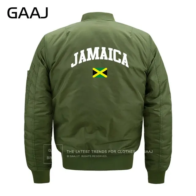 GAAJ Jamaica Flag Jackets Men Fashion 6XL 7XL 8XL Jacket Windbreaker