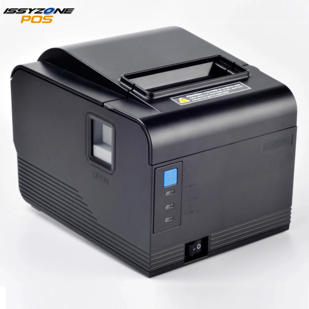 IssyzonePOS التلقائي قطع استلام الحرارية طابعة 80 مللي متر بيل المطبخ جدار ركوب طابعة دعم شعار QR الباركود طباعة