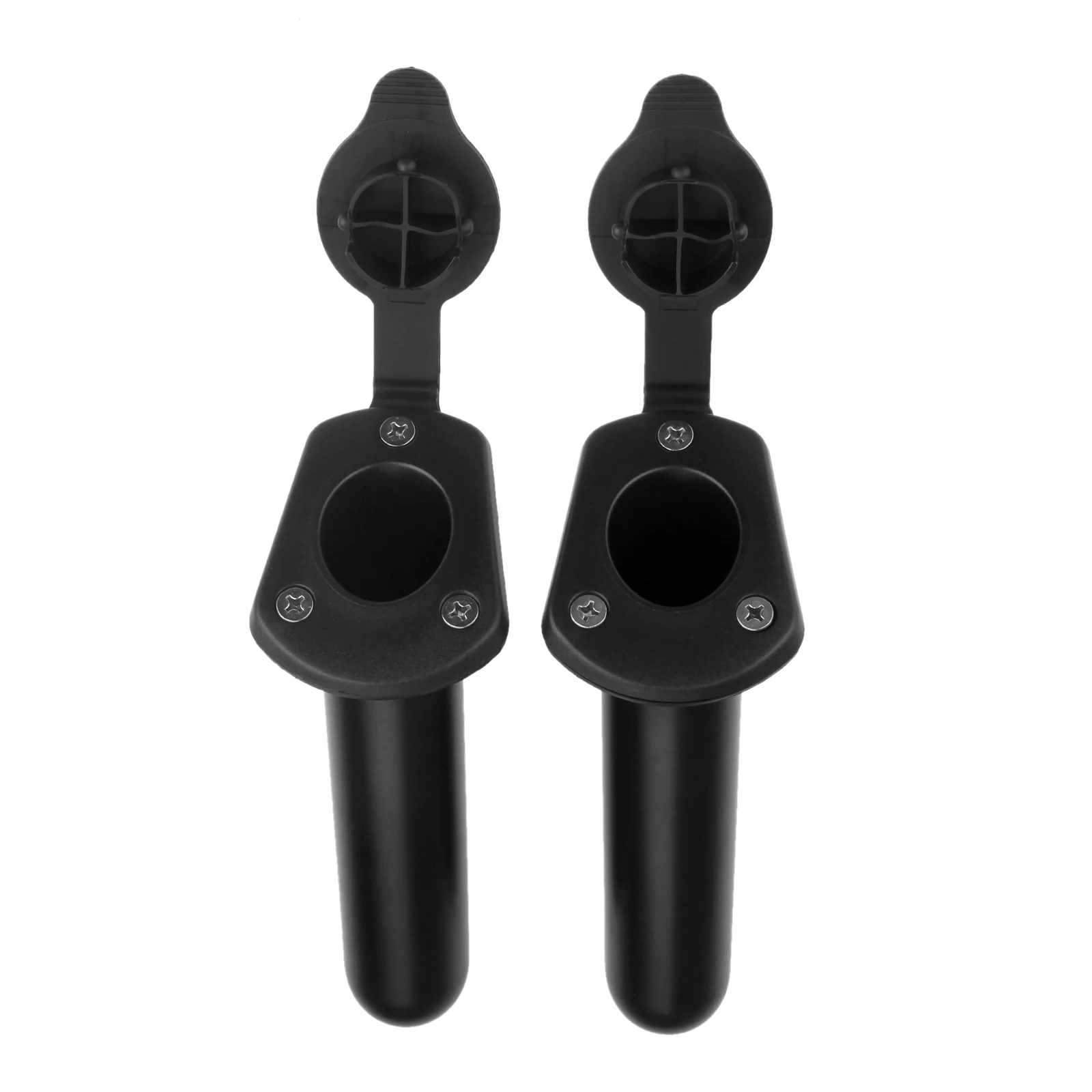 

2 Pcs Nylon Fishing Tackle Accessories Tool Flush Mount 30 Degree Angle Head Fishing Rod Stand With Cap Cover For Kayak Boats
