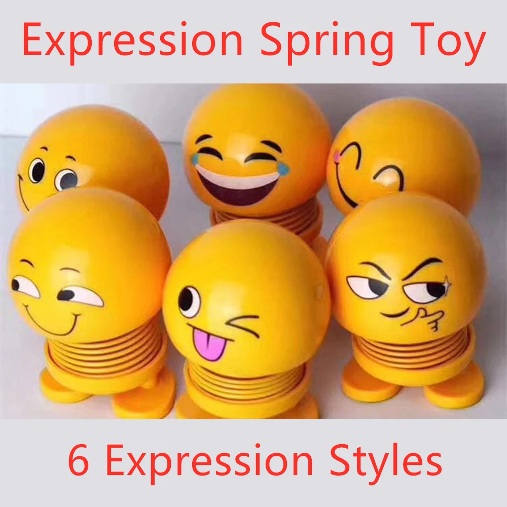 

6 Styles Spring Expression Doll Car Decoration Toy Tik Tok Most Popular Toy Gift For Children