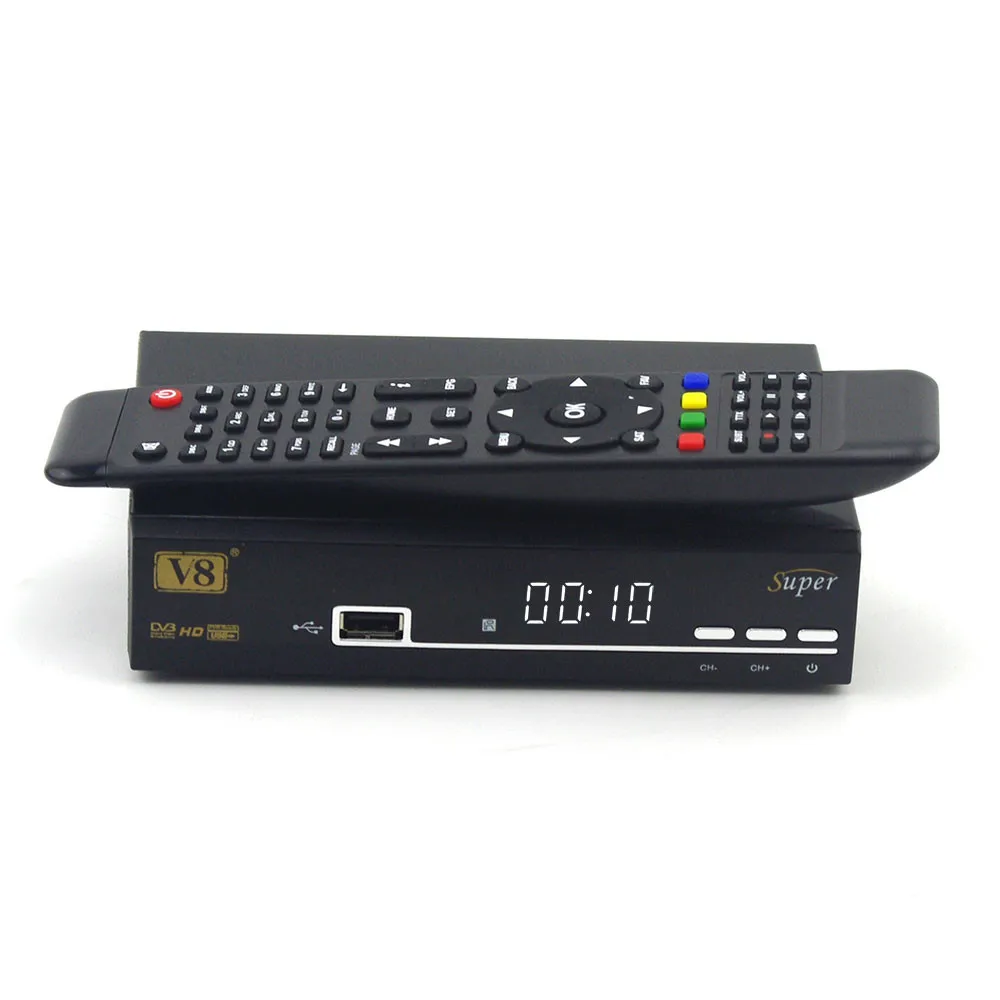 Freesat V8 Super DVB-S2 Satellite Receiver with 1 Year Europe Spain cline 7clines Full HD 1080P Portugal Germany Italy Polish TV