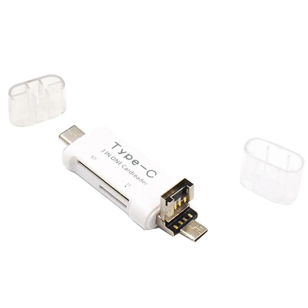 3 в 1 Тип C/Micro USB/Home, Travel, Office и т. д. USB 2,0 SD/TF Card Reader адаптер для OTG Android/PC