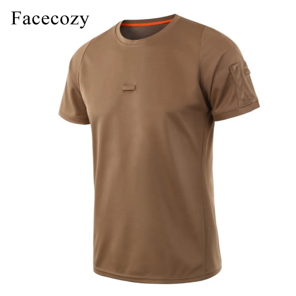 Мужская тактическая футболка с коротким рукавом Facecozy дышащая полиэфирная