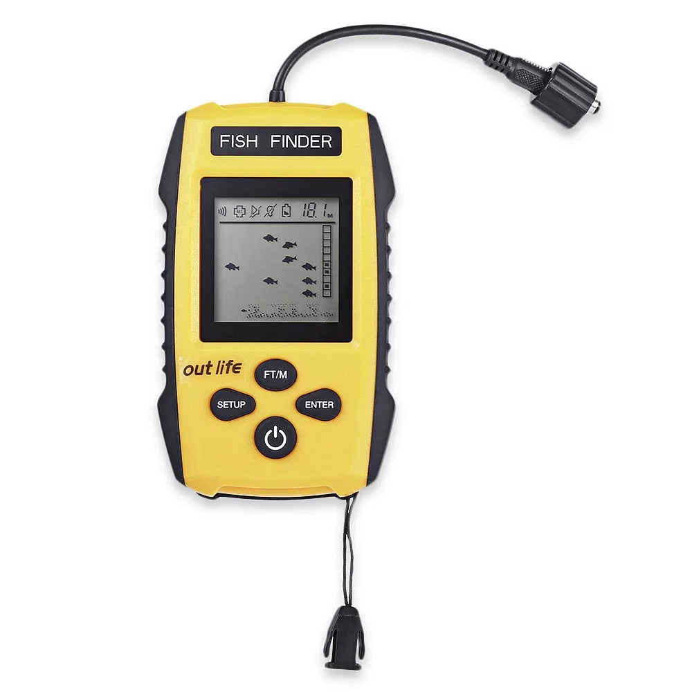 

100M Fish Finder 200KHz Sonar Sounder Echo Alarm Fishing Transducer
