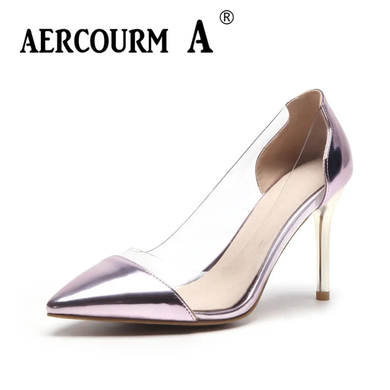 

Aercourm A 2018 Spring Summer Women Tip Head Buckle Pumps Shoes Girls Super High Heels Shoes Solid Party Thin Heels Shoes Pumps