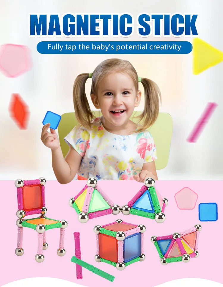 Новая распродажа 50 шт./компл. магнитные блоки магнитные игрушки стержни металлические шарики набор Магнитные Развивающие игрушки для детей подарок для детей