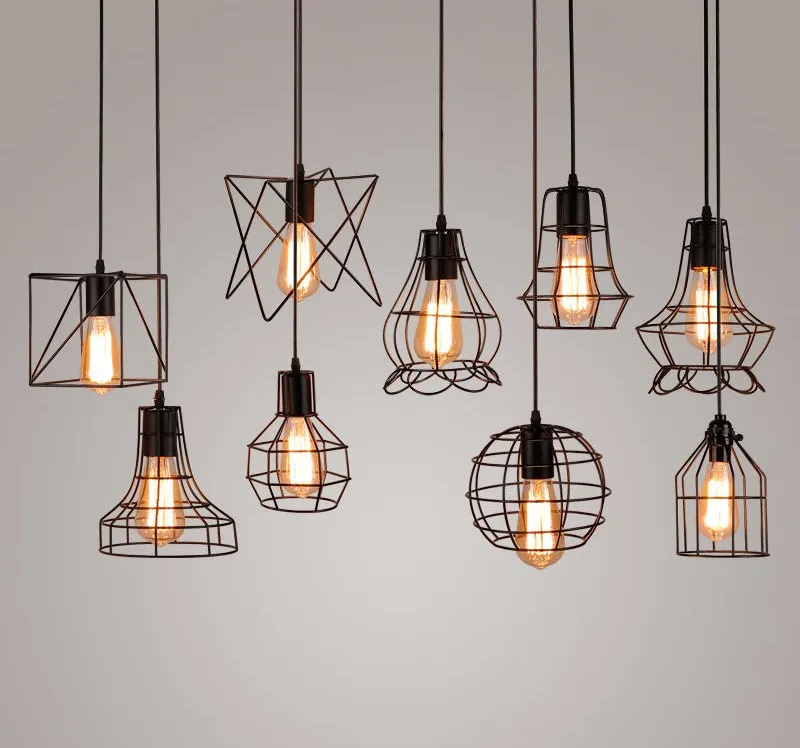 

Nordic loft retro creative personality bedroom restaurant bar iron art industrial pendant light