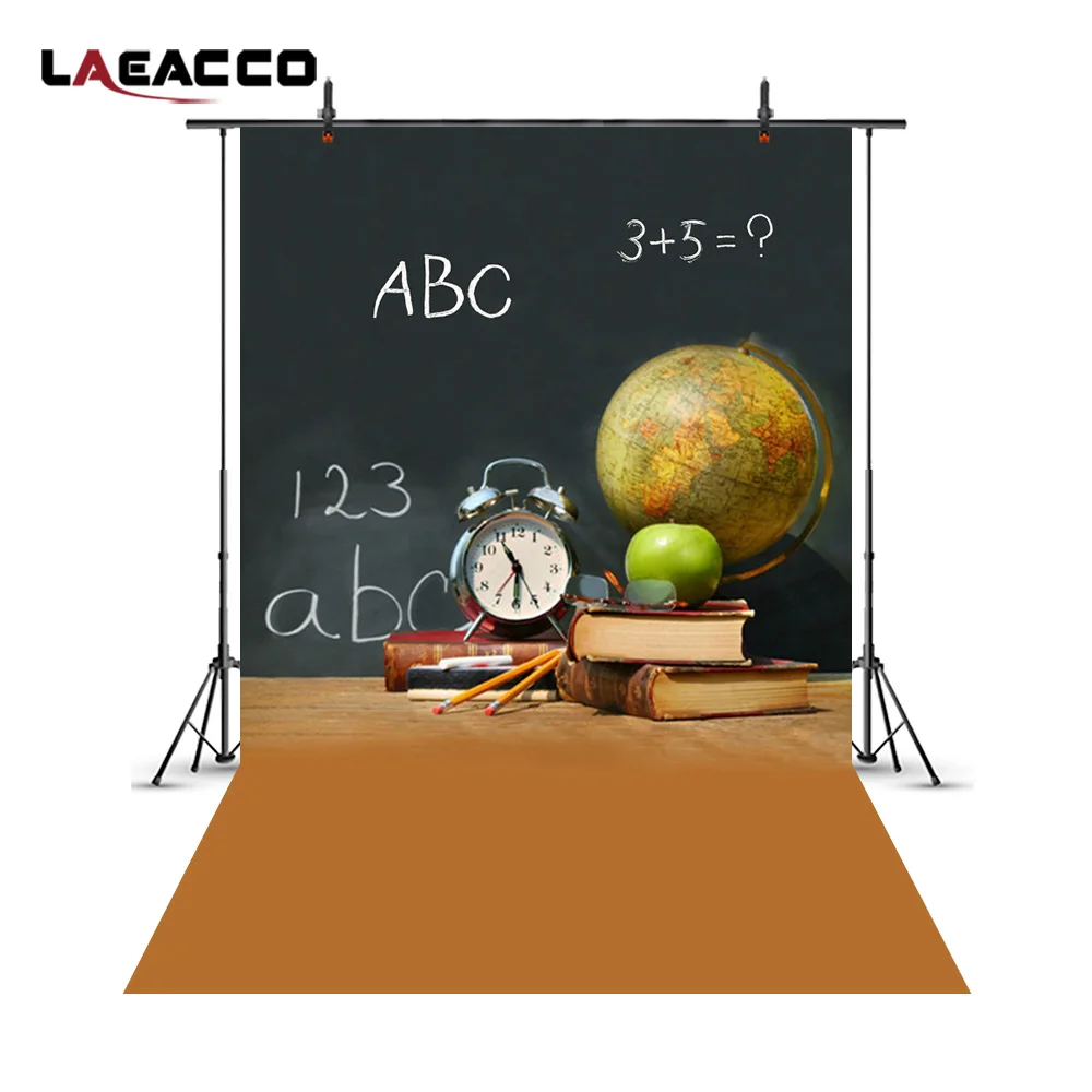 Back to School Фотофон часы Глобус книги доски детей портретной фотографии Фоны