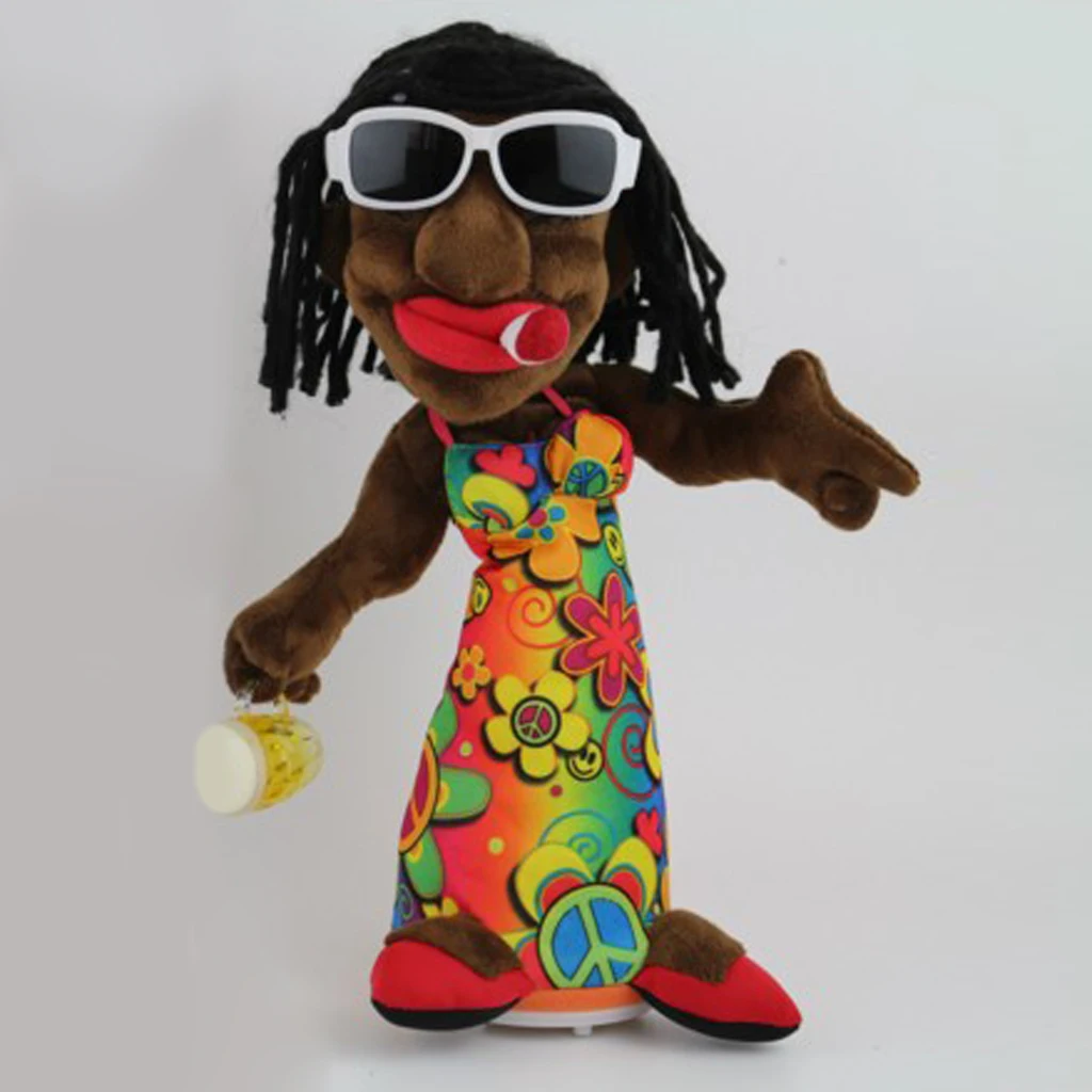 30 см Электрический плюшевый ямайский чучела кукла домашний офисный стол украшения на батарейках, с музыкой, может танец