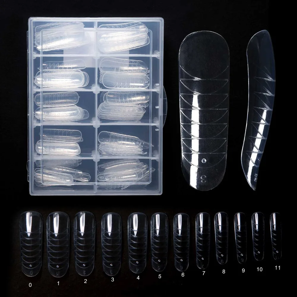

Modelones False Nail Art Tips Card Practice Display Fake Nail Tips Transparent White False Tips Nail Manicure Tools