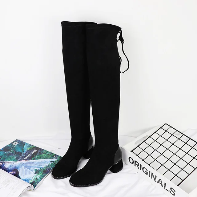 

Winter new boots Europe and the United States was thin women's boots round head over the knee stretch high boots fashion trend..