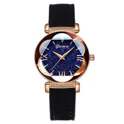 Новая мода Gogoey бренд розовое золото кожа женские наручные часы повседневные платья кварцевые наручные часы reloj muje