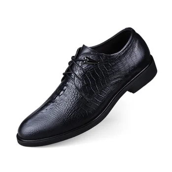 

Nice New Top Quality Crocodile Grain Men Dress Leather Shoes Fashion Comfortable Lace Up Male Business Oxfords Shoes