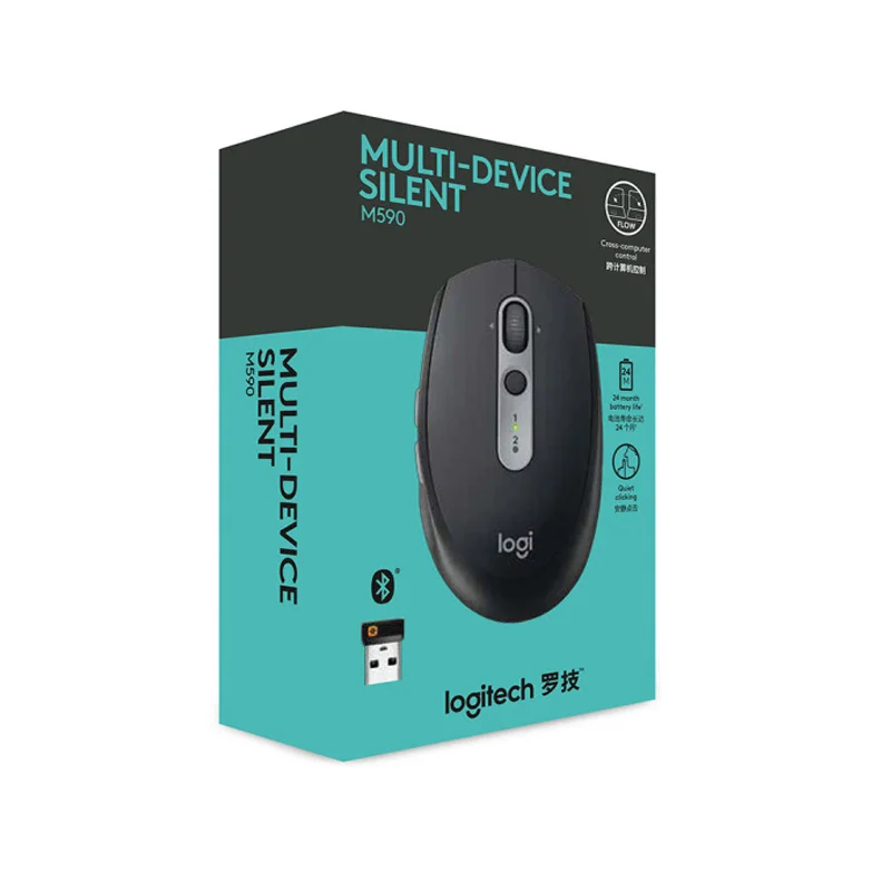 ロジクール M590 ワイヤレスマウス、統一 Bluetooth デュアルモード 