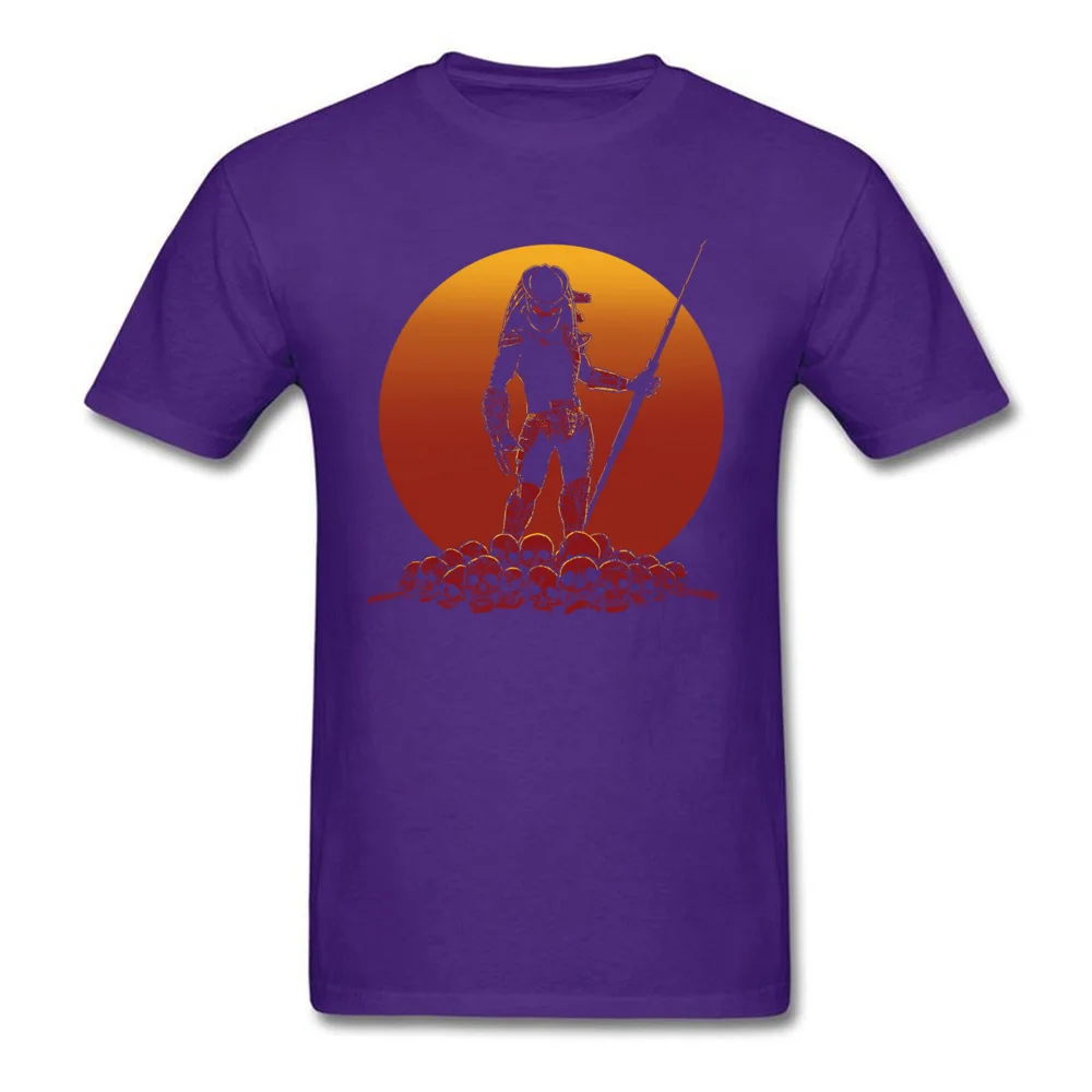 hunter on sunset 1 5503 100% Cotton Tops T Shirt for Men Print Top T-shirts High Quality Crew Neck Sweatshirts Short Sleeve hunter on sunset 1 5503 purple
