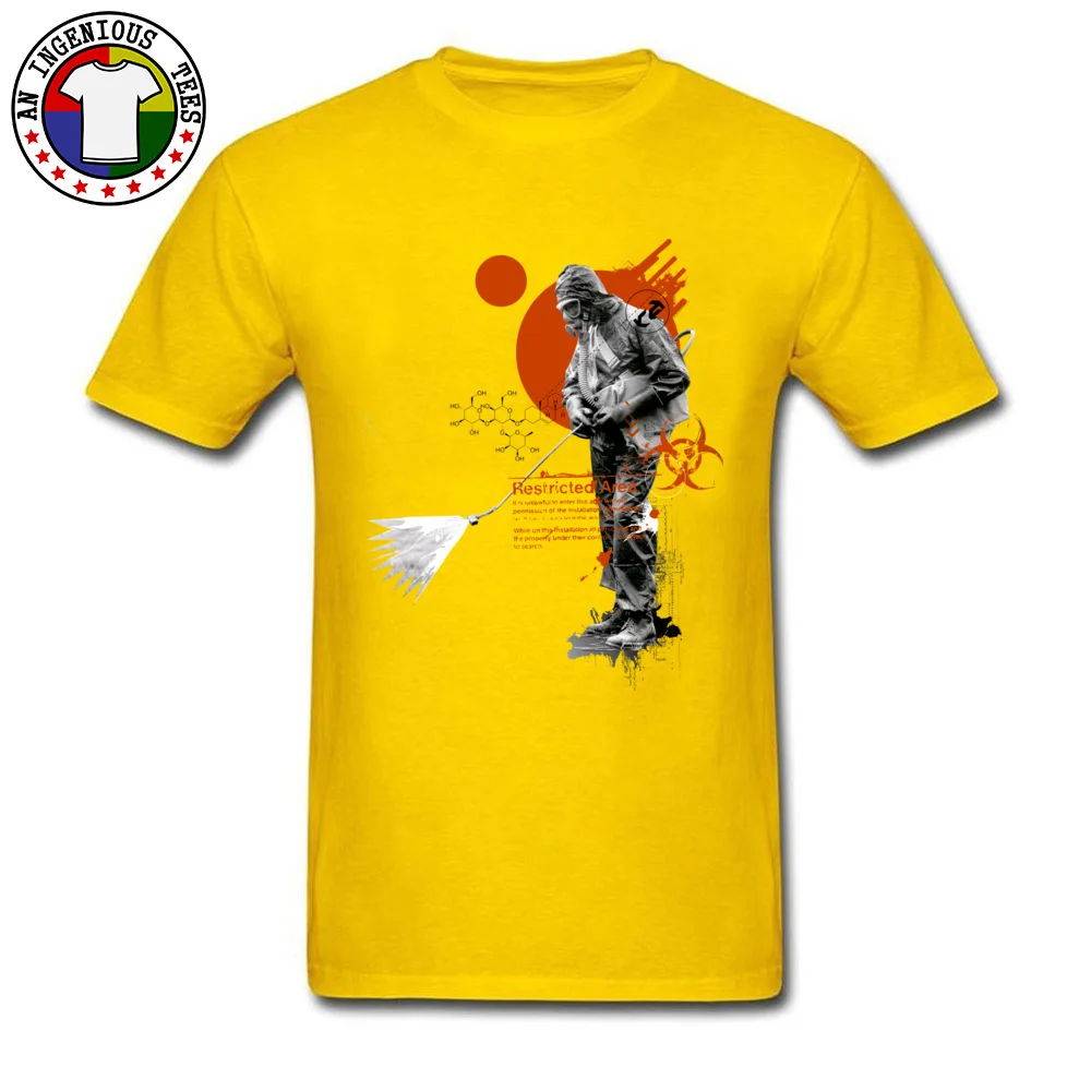 Restricted Area Summer 100% Cotton Round Collar Tops Shirts Short Sleeve Funny Tops & Tees New Coming Printed Tshirts Restricted Area yellow