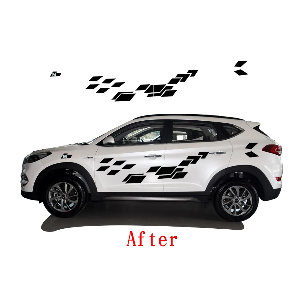 2018 Новый Личность автомобиль Стикеры для Hyundai Tucson забавные DIY Наклейка Стикеры стайлинга автомобилей 2 Цвет 2 предмета