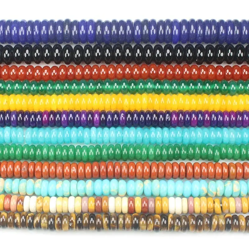 

Free Shipping ! 2x4,3x6,3x8,3x10,3x12mm Rondelle Agates , Yellow Jades , Jas-per Beads ,Wholesale For DIY Jewellery!