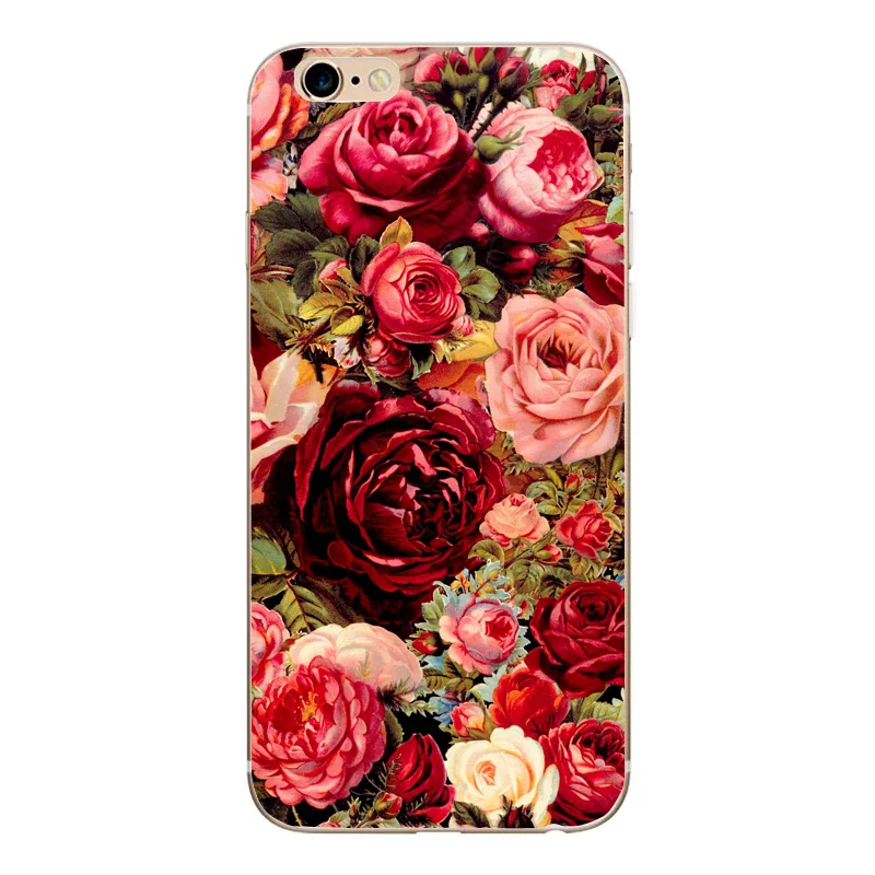 For iPhone 7 Case Soft TPU Cover For iPhone7 6 6s iPhone6 5S SE Cute Cartoon Mickey Minnie Subshrubby peony flower Cases (5)