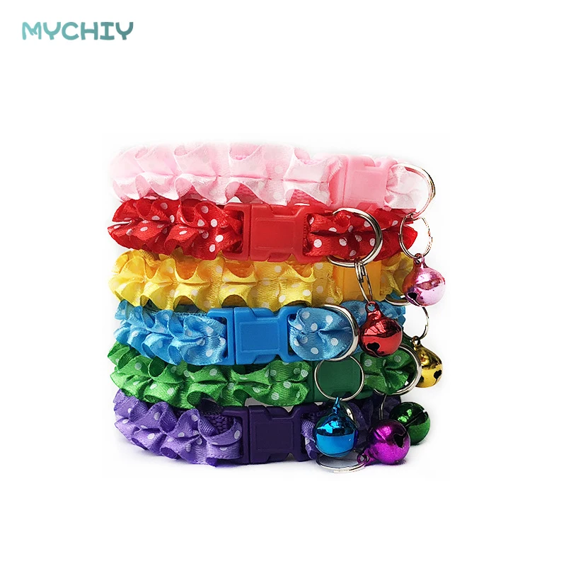 1 pc Pet Модные наклейки воротник Lace Bell Цепочки и ожерелья кошек собак зоотоваров