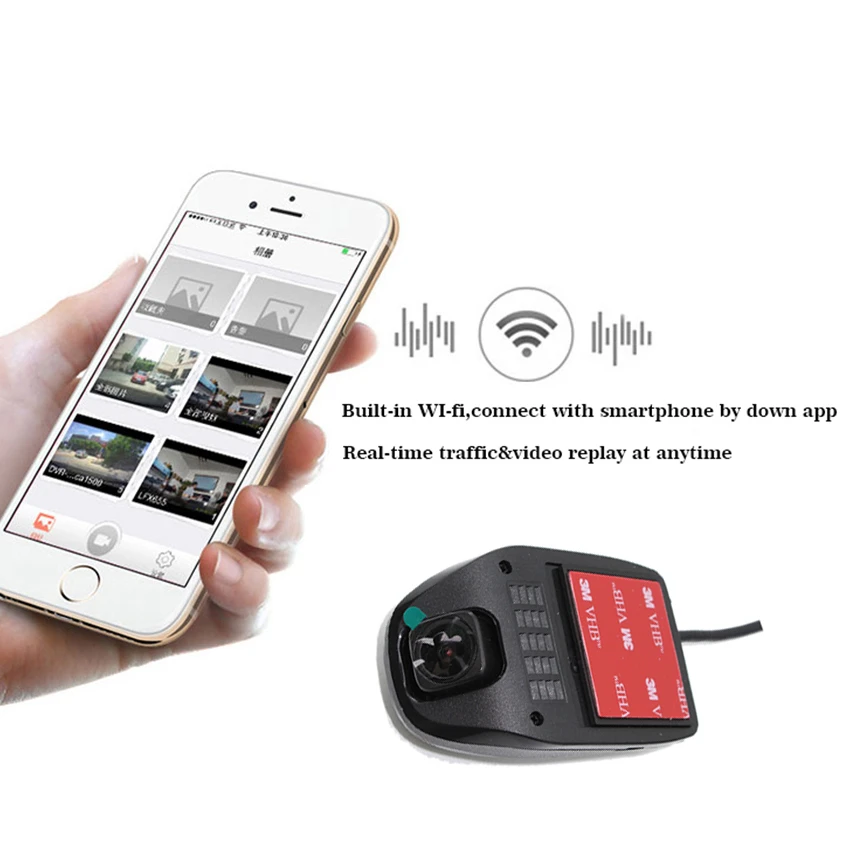 Liislee Car Driving Video Recorder Small Wireless Wifi DVR Dash Camera for Audi A1 GB 2018 2019 Night Vision APP Control Mobile