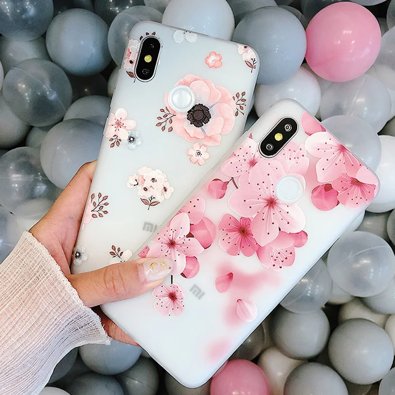 WeeYRN lindo suave transparente caso Xiao mi 8 mi 8 Funda 3D alivio de lujo de silicona TPU mate de la cubierta completa xiao mi 8 mi 8