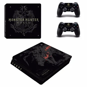 

For Monster Hunter World PS4 Slim Skin Sticker For PlayStation 4 Console and 2 Controllers PS4 Slim Skins Sticker Decal Vinyl