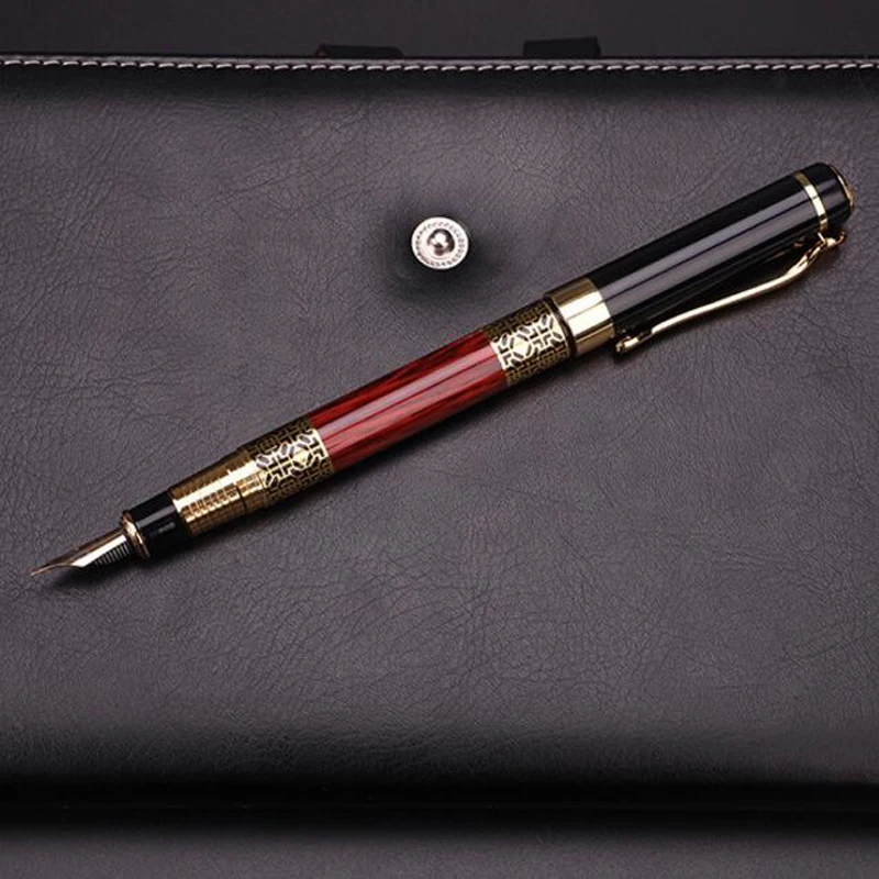 Классический дизайн, бренд Hero, Студенческая Красная деревянная перьевая ручка, деловой подарок, роскошная металлическая ручка, купить 2 ручки, отправить подарок