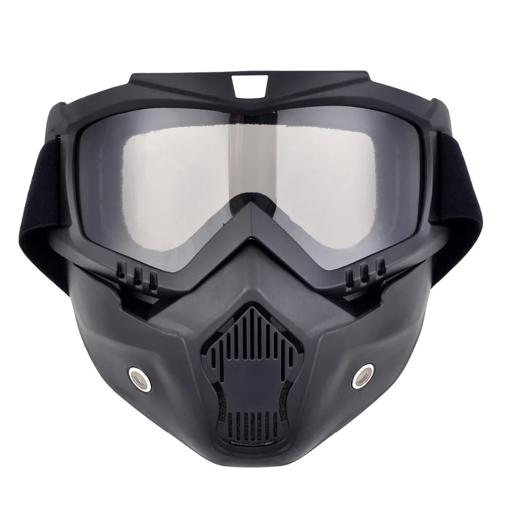 Маска для лица мотоциклетная со съемными очками и фильтром лица|motorcycle helmet face