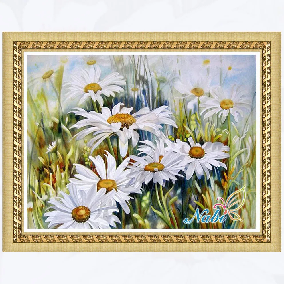 

flowers foamiran needlework dmc pictures 3159R - Round Diamond embroidery cross stitch diamond mosaic painting