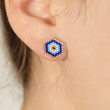 Go2boho серьги-гвоздики со сглаза Miyuki Delica серьги для женщин Insta модный Турецкий Дурной глаз украшения ручной работы подарок Прямая поставка