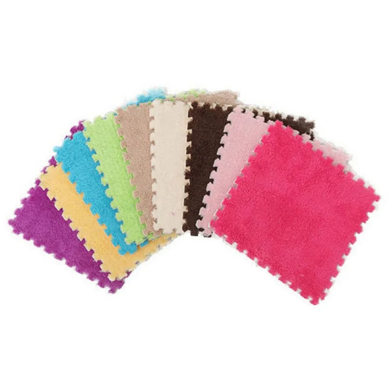 Plush Interlocking Foam Pad Puzzle Floor Tiles Mat Baby Crawling Puzzle Floor Tiles Mat Baby Crawling