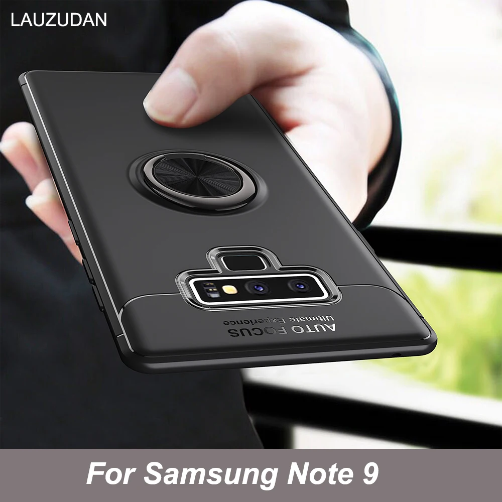 

Luxury Shockproof Case For Galaxy Note 9 Case Bracket Ring Matte TPU Silicone Cover For Galaxy Note 9 Car Holder Phone Case