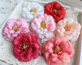 

6CM small fabric camellia flower artificial roses heads,DIY head wreath,bride brooch corsage,silk flower arrangements decoration