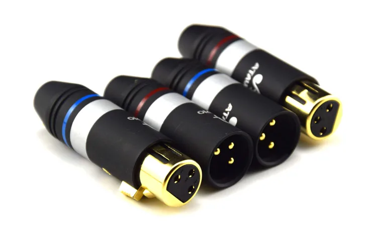 Ataudio Hi-Fi Позолоченный XLR штекер Hi-end мужского и женского пола 3-х контактный разъем XLR для "сделай сам"