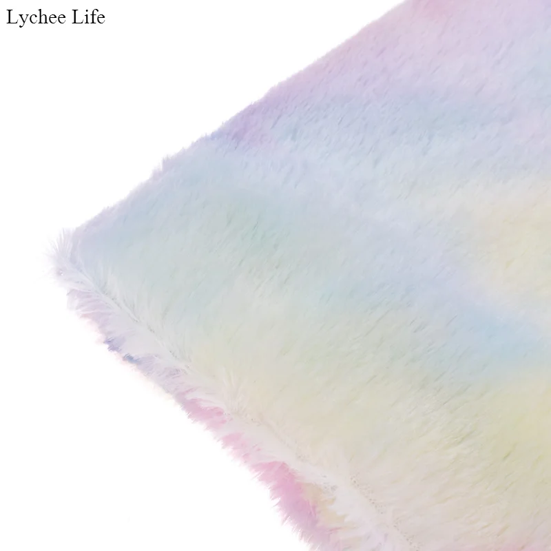 Зимняя плюшевая ткань Lychee Life радужного цвета домашний текстиль сделай сам одежда