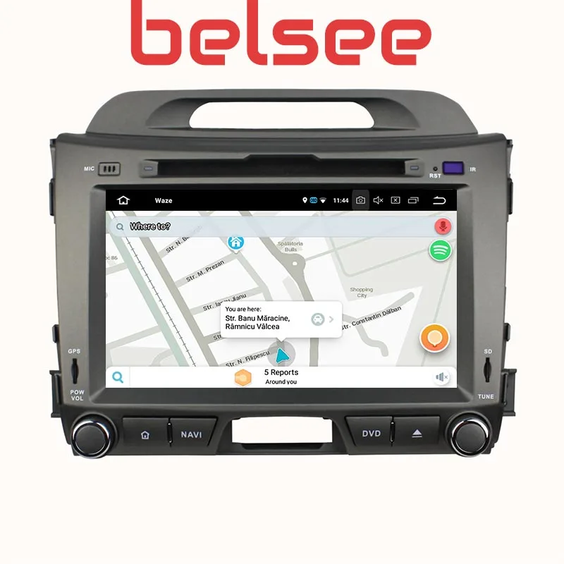 Cheap Belsee for Kia Sportage Android 8.0 Car Radio Stereo GPS Navigation with DVD Player Octa Core 4GB Ram WiFi Bluetooth Mirrorlink 5