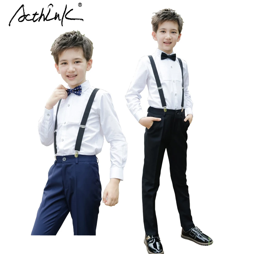 ActhInK/Новые костюмы с комбинезоном на свадьбу для больших мальчиков с галстуком-бабочкой, брендовая школьная форма для мальчиков, комбинезон, костюм комплект одежды с цветочным узором для мальчиков C214