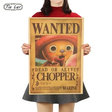 TIE LER one piece Тони Чоппер классический мультфильм кино, комикс крафт-бумага плакат декоративная Ретро картина Наклейка 51,5X36 cm