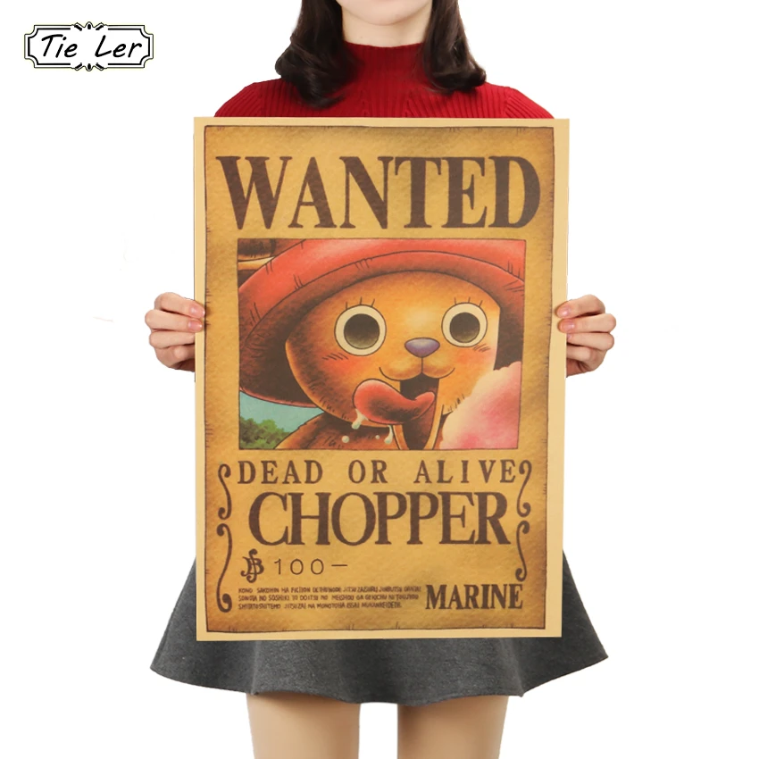Tie Ler Op Tony Chopper Classic Cartoon Movie Comic Kraft Paper Poster Retro Decorative Painting Sticker 51 5x36cm Wall Stickers Aliexpress